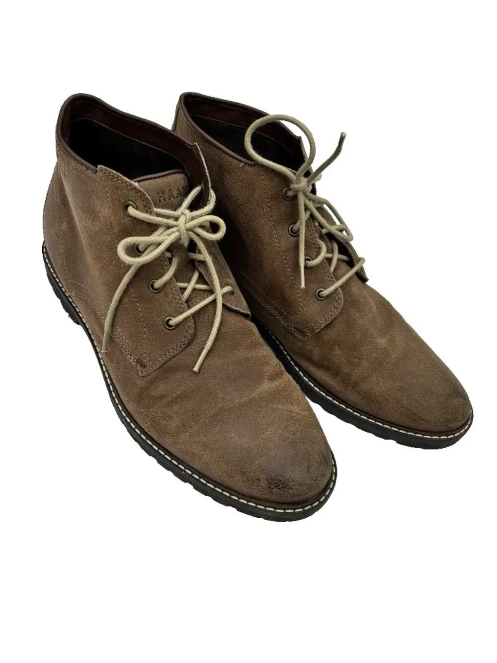 Cole Haan Grand OS Mens Size 10.5 Chukka Brown Leather Boots Lace Up Shoes